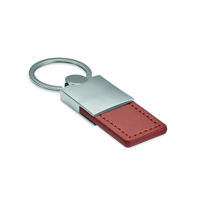 Deluxe keyring made of leather and metal for merchandising