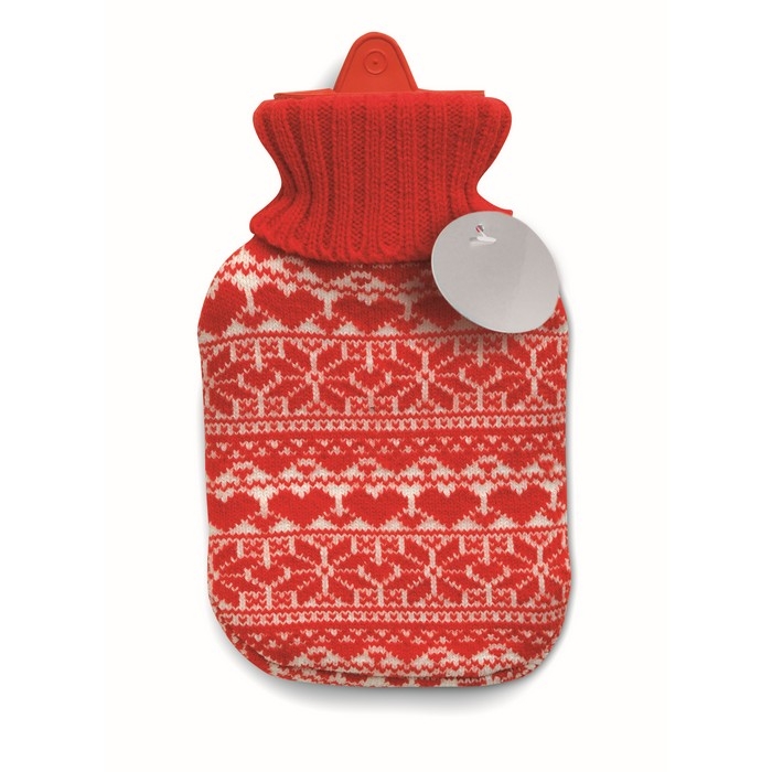 Hot water bottle, Nordic red & white design for promotions