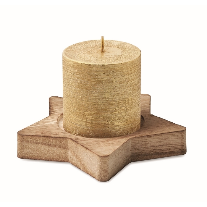 Vanilla scented candle with star-shaped holder, winter events