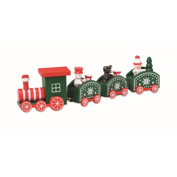 Printable wooden Christmas train, figurines