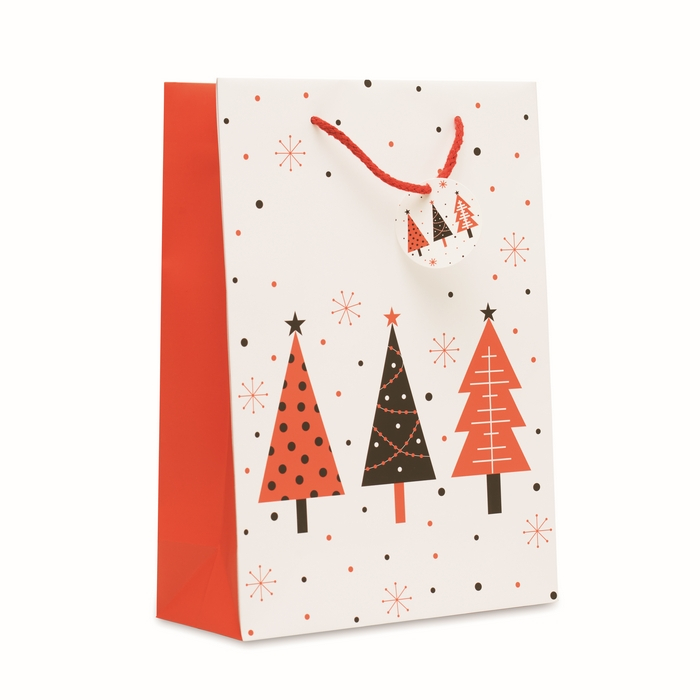 Large Christmas paper gift bag, festive theme