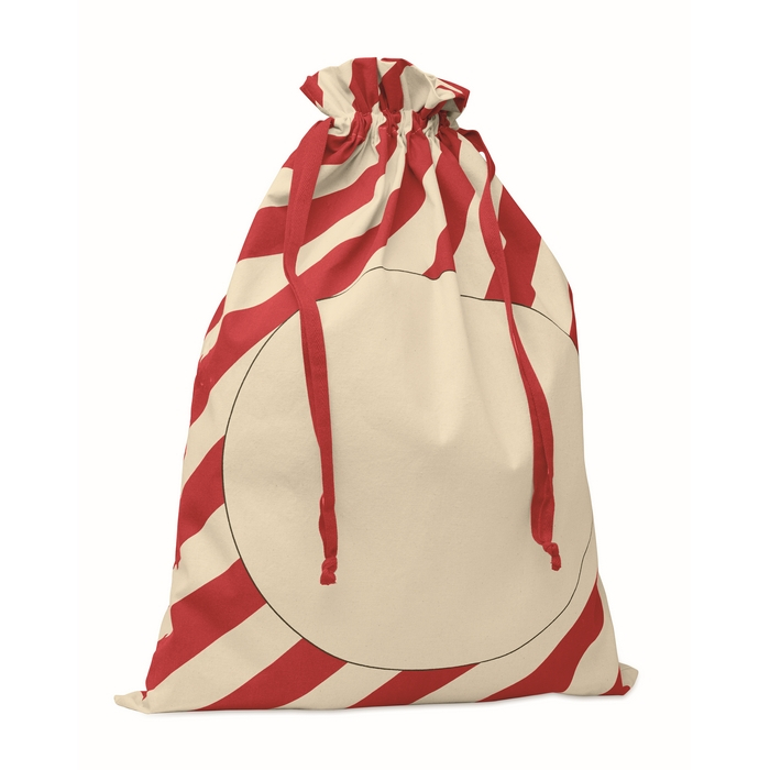 Large Christmas gift bag, drawstring closure, 50x70 cm