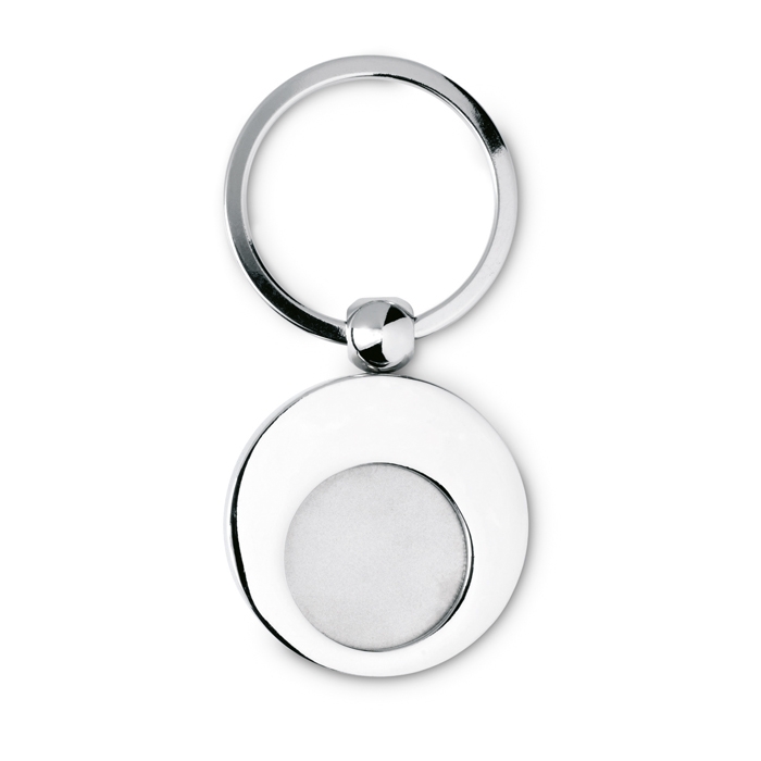 Trolley coin with metal keyring for supermarkets