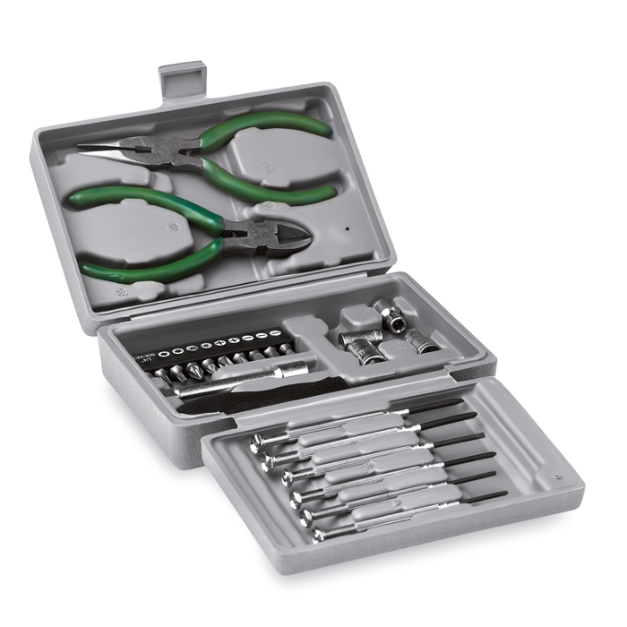 Tool box with practical tools, (25 pieces)