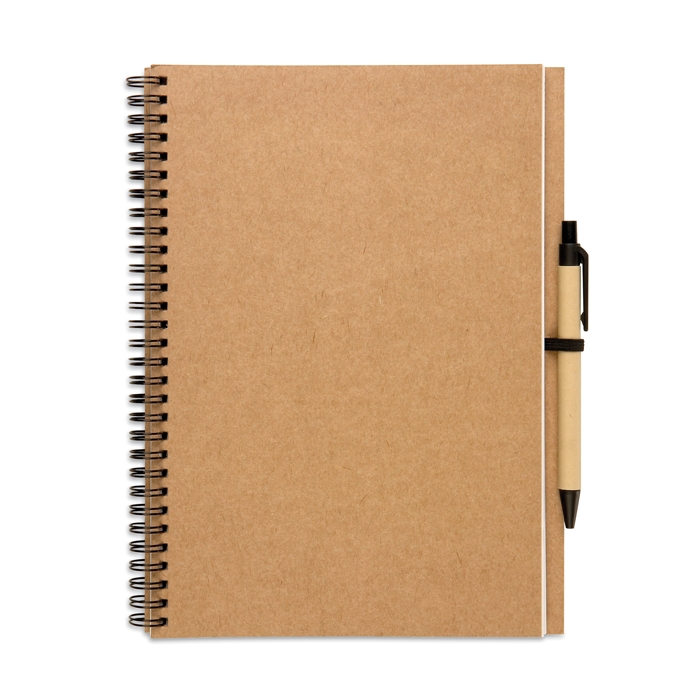 Notebook made from recycled blank paper and pen, B5