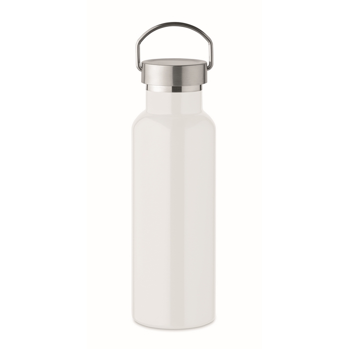 Recycled stainless steel bottle with handle on the lid, 500 ml