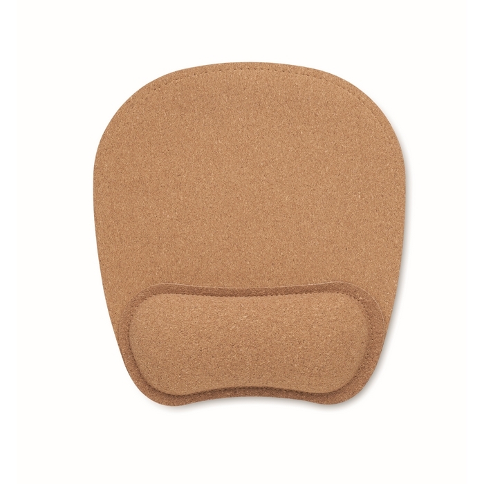 Ergonomic cork mouse pad with non-slip base