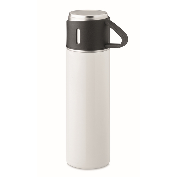 Leak-proof stainless steel bottle with cup as a lid, 420ml