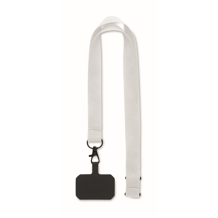 Polyester lanyard with safety clasp for mobile phone