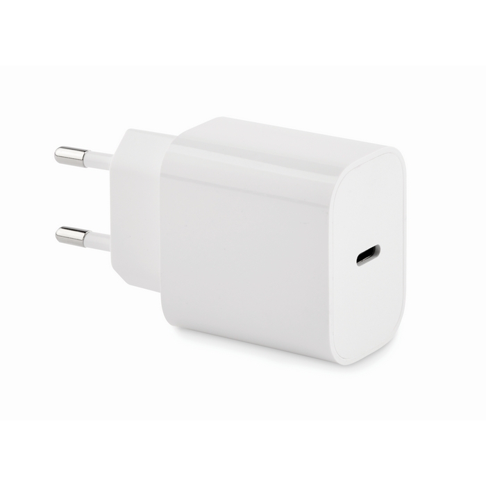 2-pin EU charger with Type-C port for fast charging