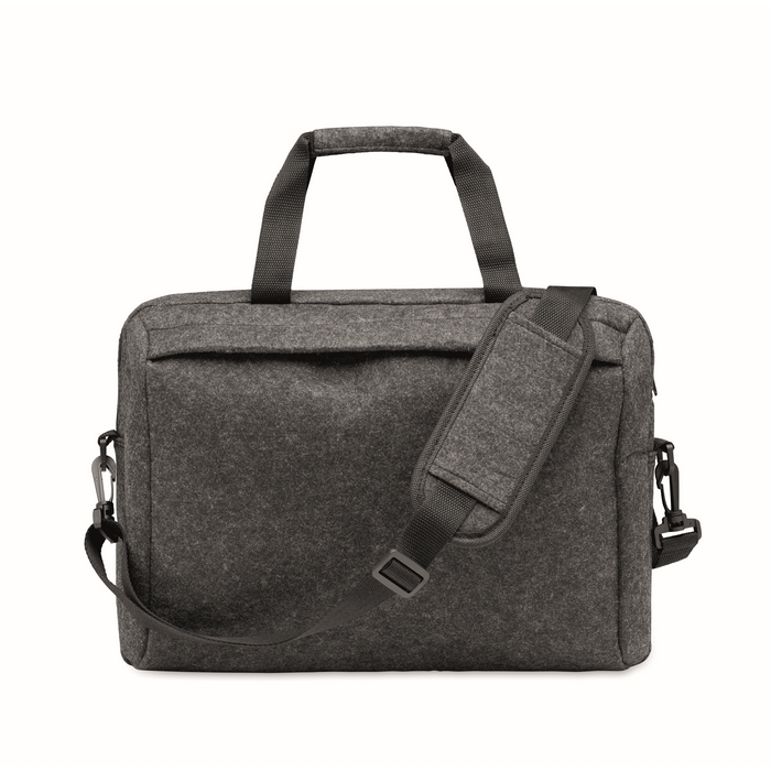 RPET felt laptop briefcase with adjustable strap, 15''