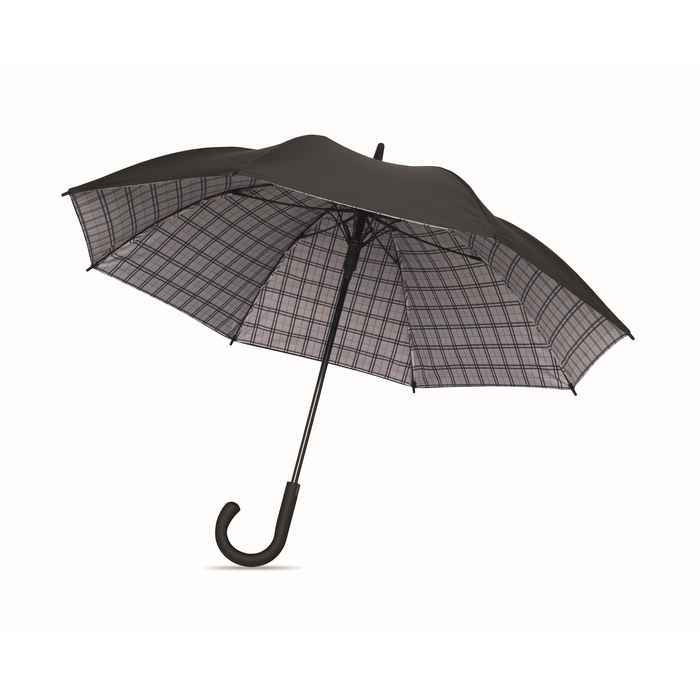 Windproof pongee umbrella with checked interior design, Ø58
