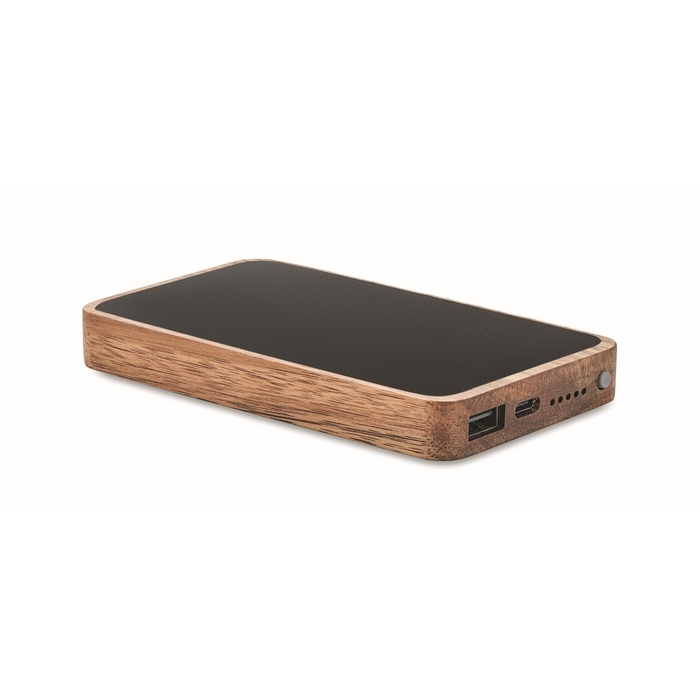 Rectangular wireless charger made of acacia wood, 15W