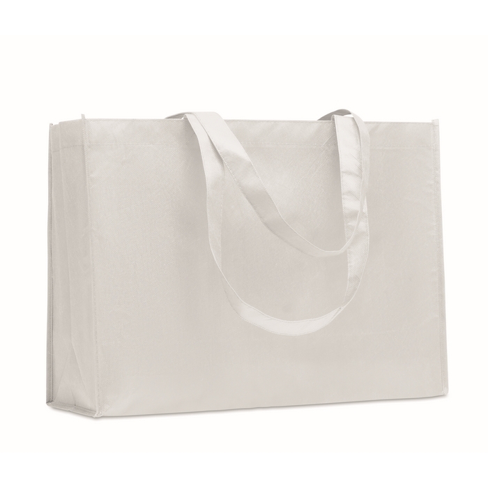 Elongated bag made of RPET with long handles, 80 g/m2