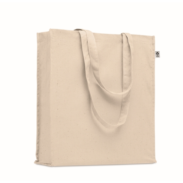 Eco-cotton tote bag with handles and bottom gusset, 220 g/m2