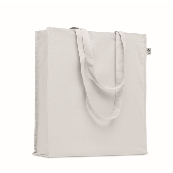 Eco-cotton tote bag with long handles and bottom gusset, 220 g/m2