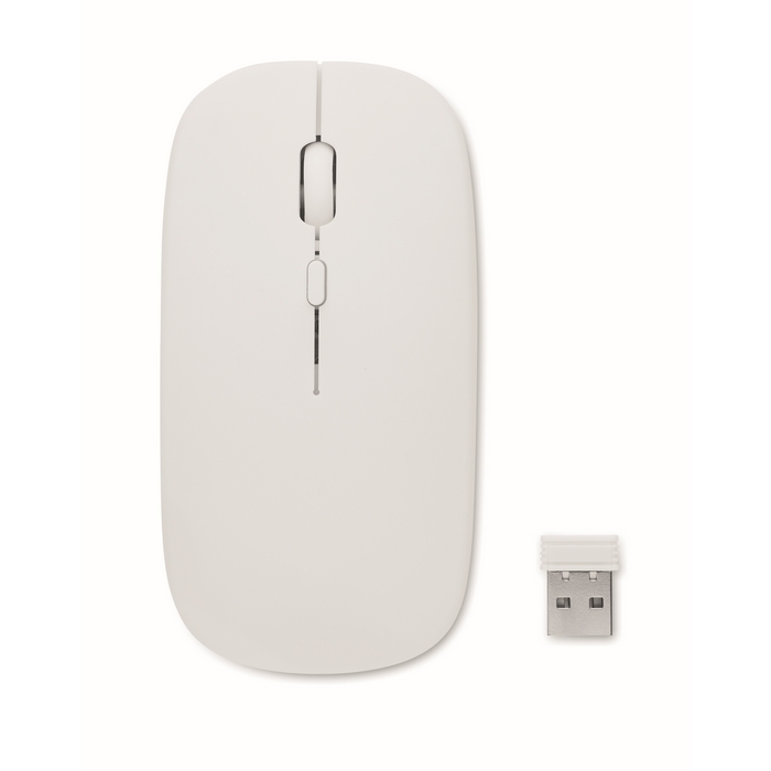 Wireless mouse with rechargeable USB battery and cable
