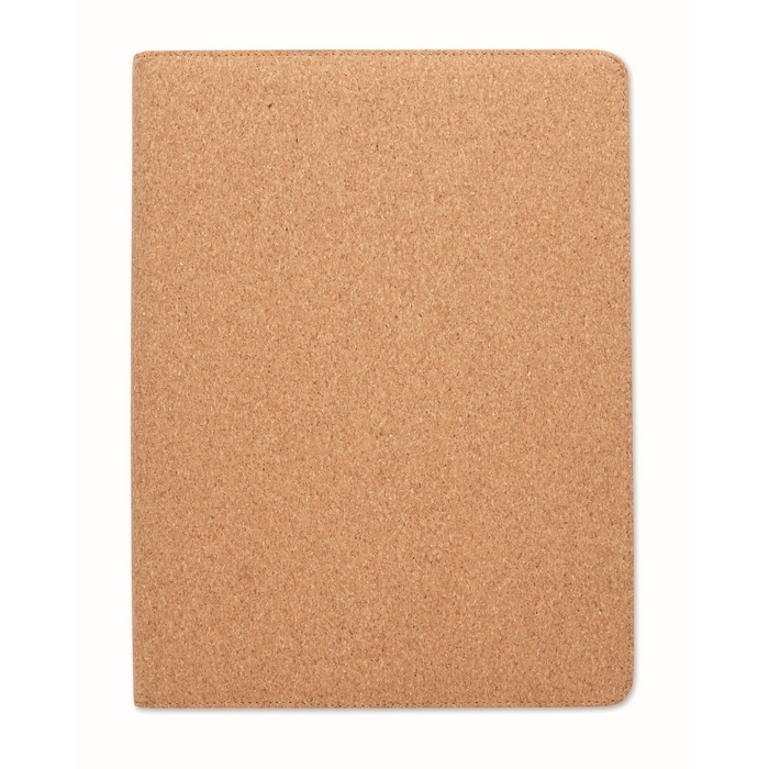 Foldable cork writing folder with notebook, A4