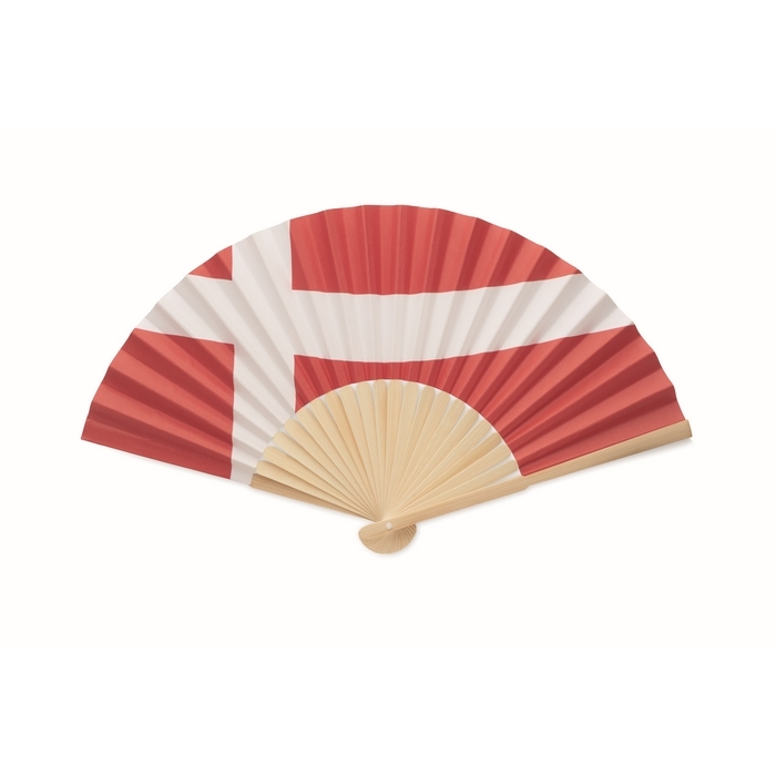 Bamboo fan with various European flag prints