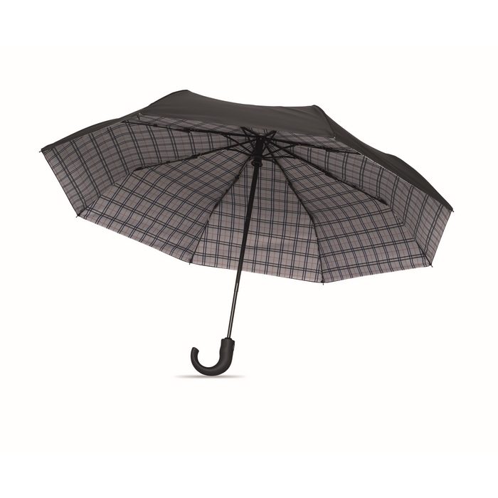 Foldable windproof umbrella with checked pongee design, Ø116