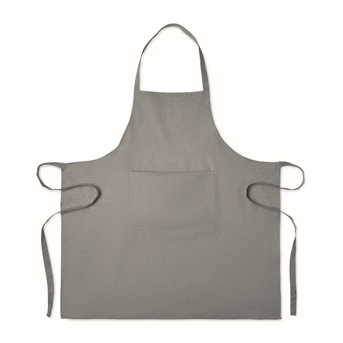 Recycled cotton kitchen apron with front pocket, 220 g/m2