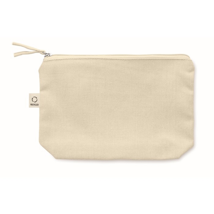 Wash bag made from recycled fabrics with matching zip