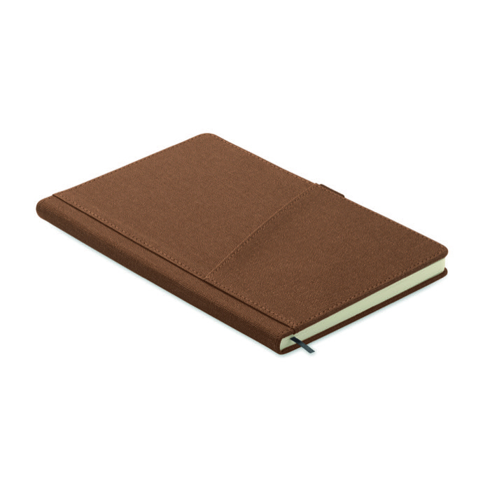 Synthetic leather notebook, hard cover, mobile pocket, A5 lined pages