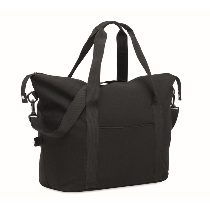 RPET travel bag with adjustable strap and trolley support