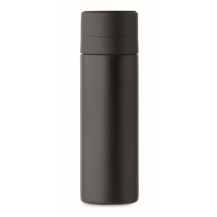 Stainless steel bottle with non-slip phone holder lid, 420ml