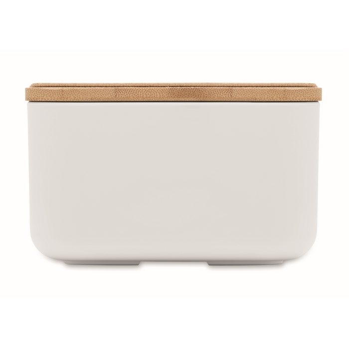 Lunchbox made from corn with bamboo lid and elastic closure, 1L