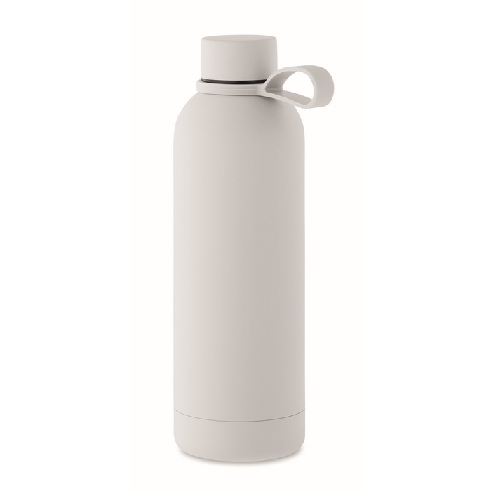 Recycled stainless steel thermal bottle with rubber finish, 500ml