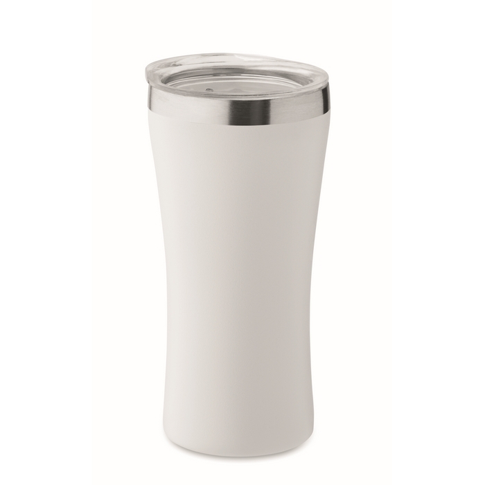 Recycled stainless steel thermal cup with clear lid, 160ml