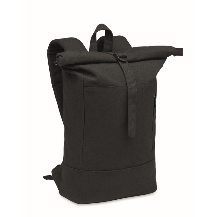 Recycled cotton roll-top laptop backpack, 15