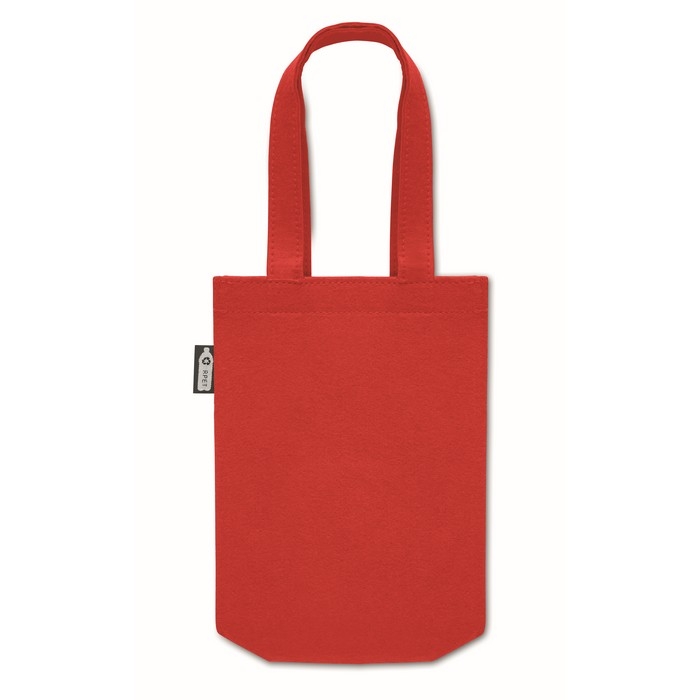 Small RPET felt bag with gusset and short handles