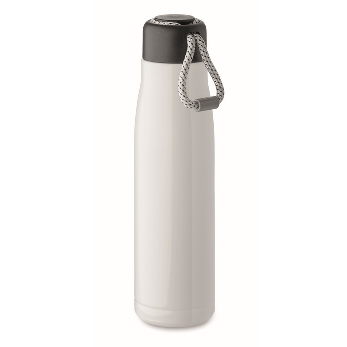 Leak-proof stainless steel bottle with cord handle, 500 ml