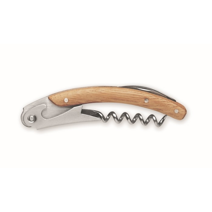 Stainless steel multi-tool knife with bamboo casing