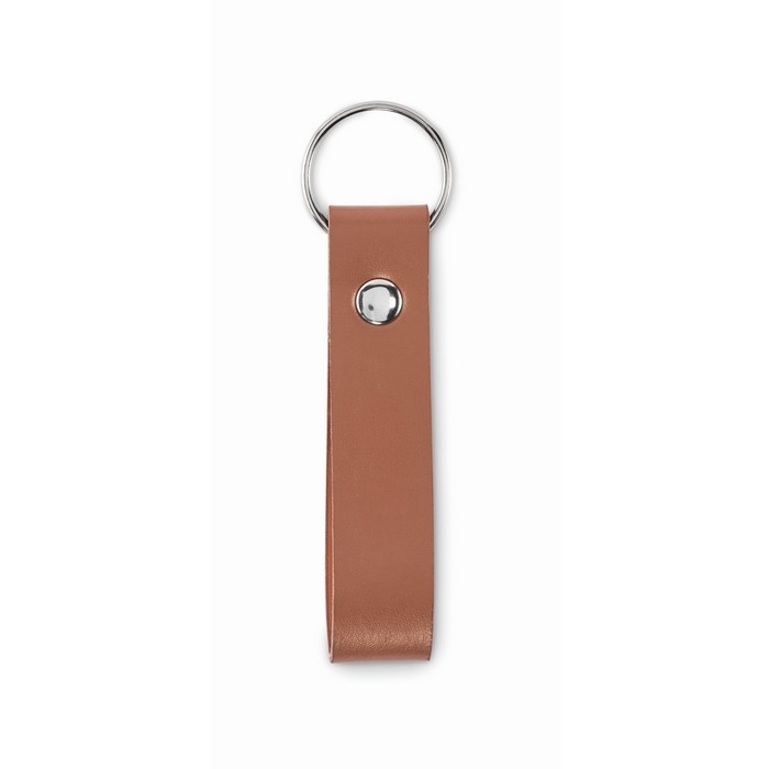 Keyring with synthetic leather strap in classic colours