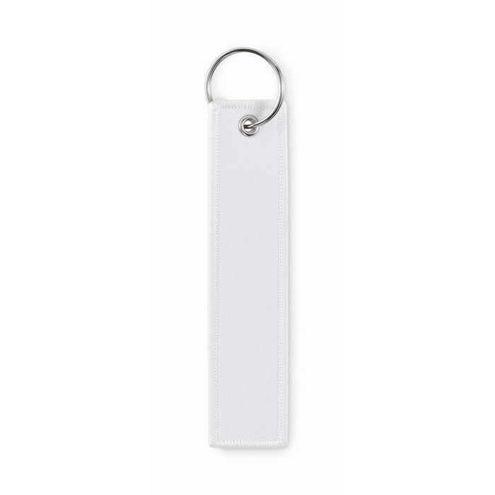 Rectangular keyring made of polyester fabric in various colours
