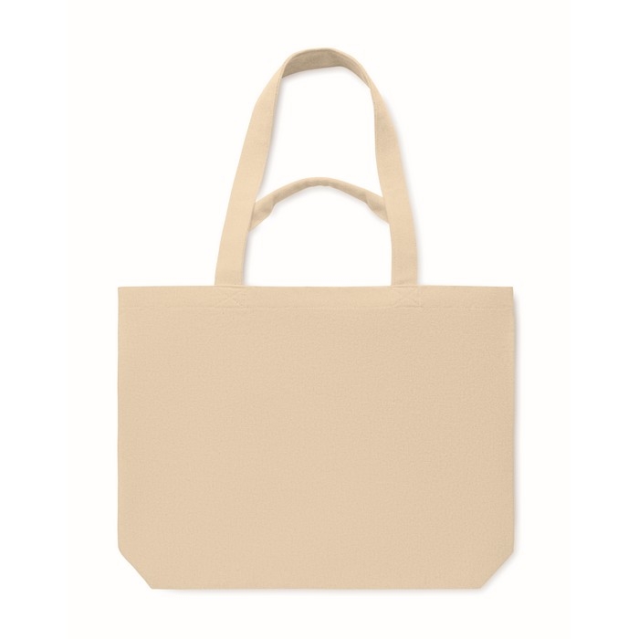 Recycled fabric bag with short and long handles, 320 g/m2