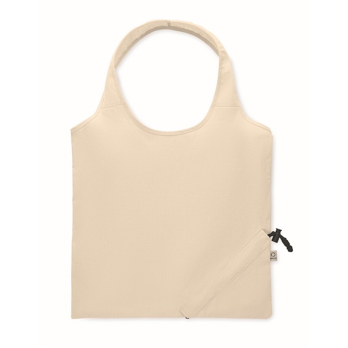 Foldable recycled cotton shopping bag, 140 g/m2