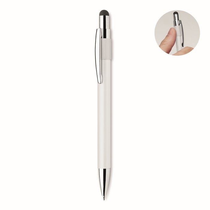 Stress-relief pen with spinner top and blue ink