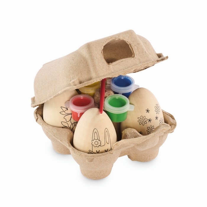 Set of 4 wooden Easter eggs to paint with watercolours