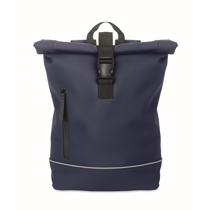 Roll-top backpack with reflective strap and waterproof closure, 15"