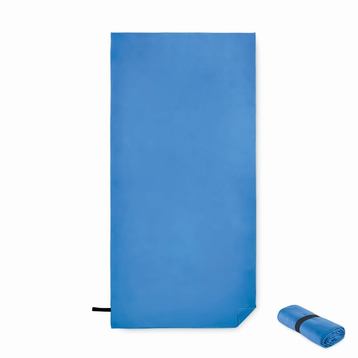 Microfibre sports towel with closure strap, 200 g/m²