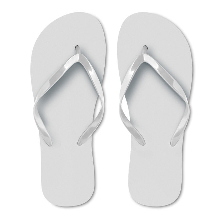 Branded plastic flip-flops, beach, single colour 