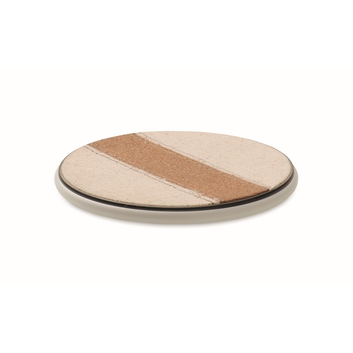 Wireless phone charger, cotton and cork, 15W