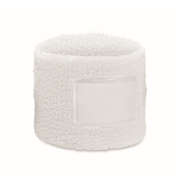 Poly-cotton exercise wristband, custom patch