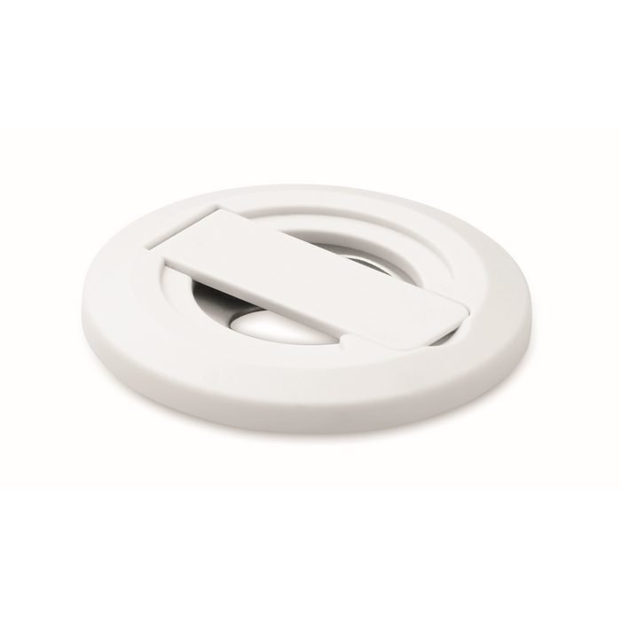 Circular magnetic iPhone® holder, bottle opener included