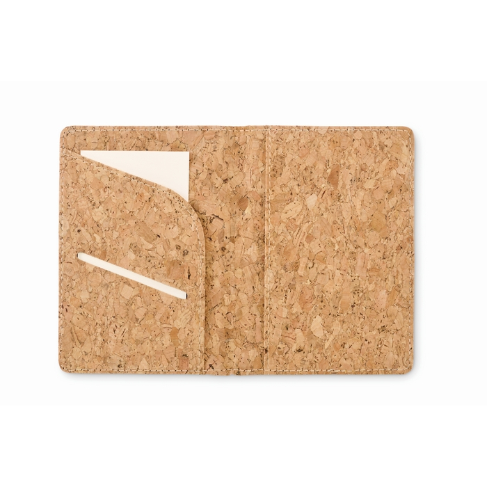 Cork passport holder, card compartment
