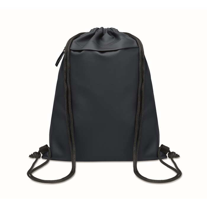RPET and PU drawstring backpack, front pocket